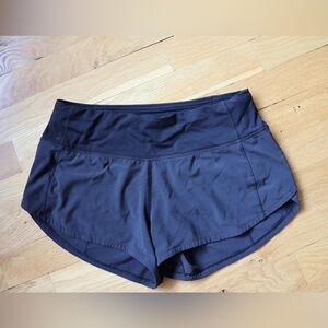 Lululemon Black Lowrise Speedup Shorts